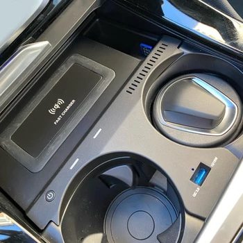 10W automobilių belaidis kroviklis, skirtas BMW X3 X4 G01 G02 2018 2019 2020 belaidžio įkrovimo telefono įkroviklio įkrovimo plokštė priedai