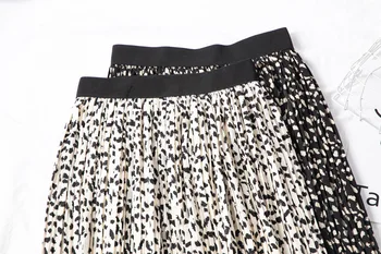 Vasarą moterys derliaus elegantiškas leopard sijonas 2020 korėjos lady laukinių spausdinti aukštos juosmens plisuotas sijonas moterų Atsitiktinis moterų sijonai