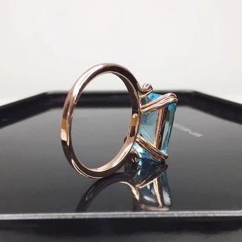 HuiSept Elegantiškas Žiedai Moterims 925 Sidabro Papuošalai Stačiakampio Formos, 10*kaip 14mm Safyras Brangakmenio Priedai Vestuvės Vestuvinis Žiedas