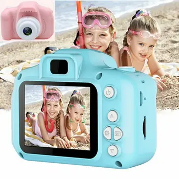 Vaikai Kamera, Skaitmeninis Fotoaparatas Vaikams 2.0 Colių IPS Sn HD Vaikai Vaizdo Kamera Vaikų Žaislas Kamera, Diktofonas, (Pilka+Rožinė)