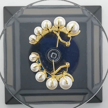 LONDANY auskarai moterims penkių pearl lenktas auskarai ausies pin ausų klipas ausų klipas mados auskarai studentų saldus eilės perlų earr
