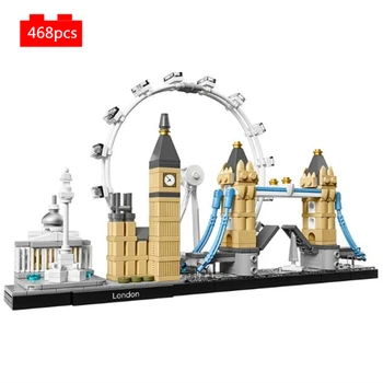 Miestas Architektūra, Panorama Londono Big Benas velnio ratas Blokai Kit Plytų Rinkiniai, Klasikinis Modelis, Vaikiški Žaislai, dovanos Vaikams