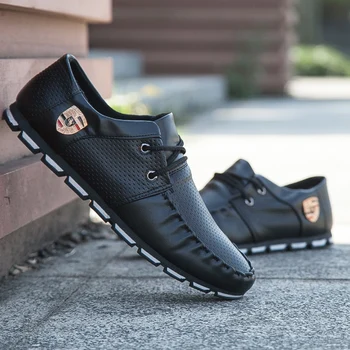 Vyriški oficialų batai Mokasīni, odiniai batai drobė batai vasarą vyrams laisvalaikio bateliai formalių batų kvėpuojantis minkštas padas lengvas 44