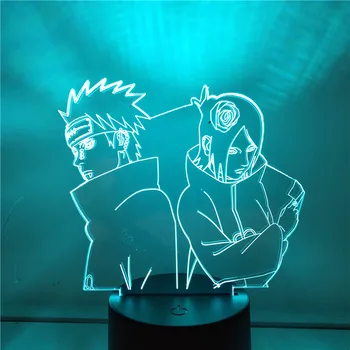 Naruto Anime Naktį Šviesos Sasuke Madara Skausmas Madara LED Nakties Šviesos Spalvinga USB 3d Šviesa už Kambario Dekoro Vaikai Childr Naruto Dovanos