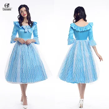 ROLECOS Saldus Lolita Princess Dress Moterys Šalis Suknelė Vestuvių Kostiumas Ilgai Rožinė Mėlyna Viktorijos Derliaus Kostiumas
