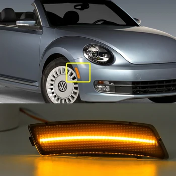 2VNT Gintaro Rūkyti LED Šoniniai Gabaritiniai Aukštos Sparnas Šviesos Už VW Beetle 2012 2013 2016 2017 2018 Tiguan 2018 2019 2020