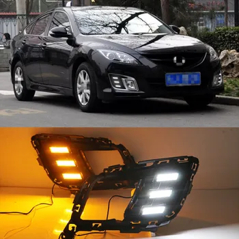 2vnt LED DRL Šviesos važiavimui Dieną, Dienos priekinis žibintas priešrūkinis žibintas padengti automobilio-Stilius už Mazda 6 Mazda6 2008 m. 2009 m. 2010 m.