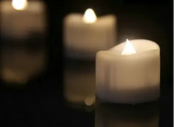 Baterija maitinamo LED Žvakė tealight Flameless Mirgėjimo banguoti Arbata Šviesos W/Laikmatis(6 val Ant/18 val Off) Vestuvių Kalėdos Dekoras-Šiltai balta