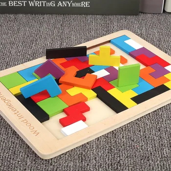 UainCube Magija Tangram Dėlionės Blokai Vaikams, Mediniai Švietimo Žaidimas, Hobis Vaikas Pjūklelis Dėlionės (Galvosūkiai) Matematika Žaislai Vaikams
