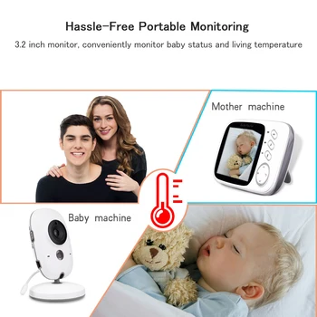 Smart VB603 Belaidžio Video Baby Monitor su 3.2 Colių LCD 2 Garso Kalbėti Naktinio Matymo Priežiūros Saugumo Kameros Babycare