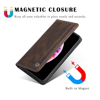 Apversti Magnetas Telefono Dangtelis Xiaomi Redmi 9 9A 9C Etui PU Odos Piniginės 