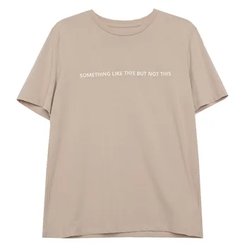 Trumpas Rankovės Šūkis Tee Marškinėliai Moterims Įgulos Kaklo Medvilnės Marškinėliai Trumpas