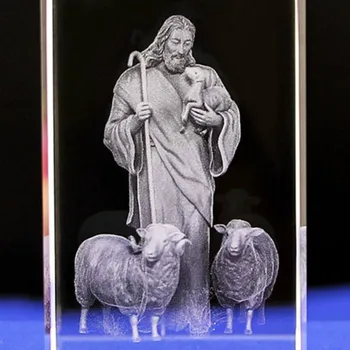 Jėzus Aviganis Krikščionių Katalikų Statulos Kristalų Figūrėlės Ornamentu Graviravimas Kūrybos Dovana, Namų Dekoravimo Reikmenys, Šiuolaikinės
