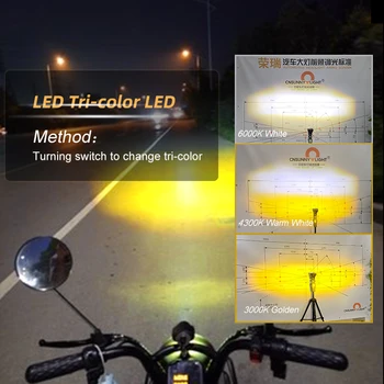 25W IP68 Vandeniui Super Šviesus Tri-modelio Motociklo LED Žibintų Automobilių ATV Vairavimo Foglight Pagalbiniai Akiratyje