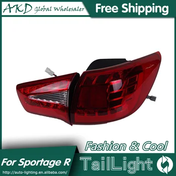 AKD Automobilių Optikos už Kia SportageR Užpakaliniai Žibintai 2011-Sportage R LED Uodegos Šviesos diodų (LED Galinis Žibintas DRL+Stabdžiu+Parko+Signalas