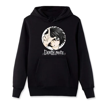 Mados Death Note L Nevykėlis Anime, Manga Hoodie Juokinga Laisvalaikio Prekės Viršūnes Vyrų Medvilnės Megztiniai Švarkai Harajuku Streetwear