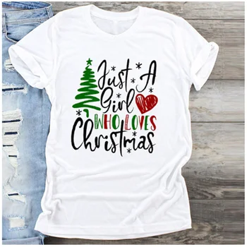 Laimingų Naujųjų Metų T-shirt Kalėdų T-shirt Tumblr Grafinis T-shirt Ladies T-shirt Atspausdintas T-shirt AOWOF Ponios Mados T-shirt