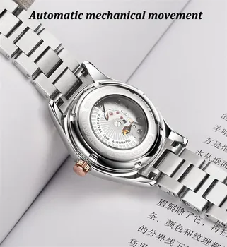 Žiūrėti Moterų Laikrodžiai Ponios Kūrybos Plieno Apyrankė Laikrodžiai Moterų Automatinis Mechaninis Laikrodis Relogio Feminino Montre Femme