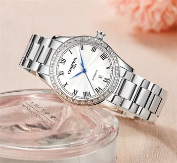 Žiūrėti Moterų Laikrodžiai Ponios Kūrybos Plieno Apyrankė Laikrodžiai Moterų Automatinis Mechaninis Laikrodis Relogio Feminino Montre Femme