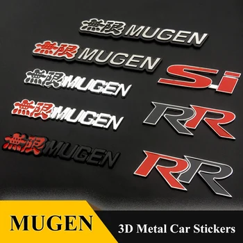 3D Metalo RR Mugen Si Automobilių Lipdukai Logotipas Ženklelis Grotelės Decal Grotelės, Automobilių Stilius Honda Accord Crv Miesto Hrv Auto Priedai