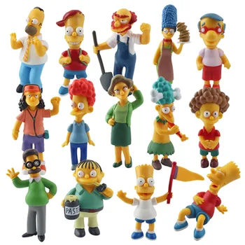 14pcs/Set Anime Žaislas Simpsonų Pav Žaislų Kolekcininkų Namuose Pyragą Biuro Apdailos Dovana vaikams PVC 6-12CM
