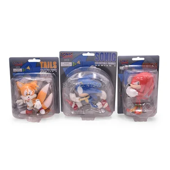 3 Stilius Anime ir Animacinių filmų Sonic Uodegos Knuckles Duomenys PVC Sonic Šešėlių Paveikslas Kalėdų Dovana Kūdikio Karšto Žaislas Vaikams