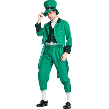 Suaugusių Vyrų Pasisekė Žavesio Leprechaun Airijos Šalis Suknelė St Patrick ' s Day Fancy Dress Kostiumai, Apranga Veiklos Cosplay Apranga