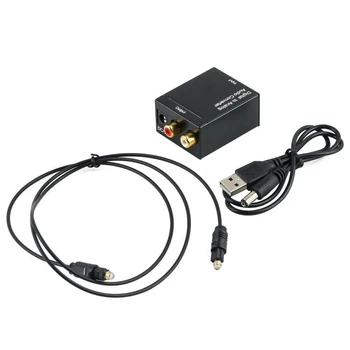 Skaitmeninio į Analoginį Stereo Garso Keitiklis Optinis Bendraašius Toslink Skaitmeninis Adapteris RCA L/R Audio Adapteris Keitiklis