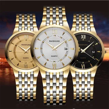 Prabangių Vyrų Laikrodžiai Vyrams Aukso Laikrodžiai, Nerūdijančio Plieno, Kvarcas Žiūrėti Prabangių Verslo Vyrų Laikrodis reloje hombre mannen horloge