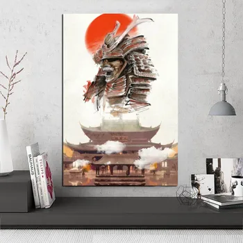 Japonų Architektūros Samurajus Tapybos Drobės Spausdina ir Plakatai, Sienų Dekoras Sienos, Nuotraukų Rėmai, Sienos Menas Drobė Namų Puošybai
