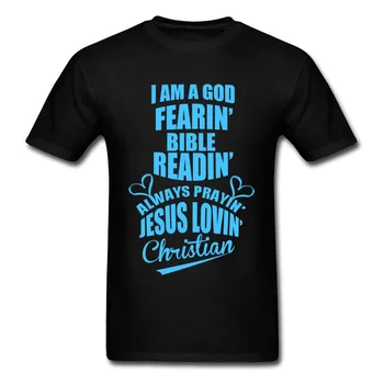 Viršūnės & Tees JĖZUS MYLINTIS T-marškinėliai Vyrams Juodi Marškinėliai Blue Laišką Marškinėlius Spausdinti Krikščionių Medvilnės Audinio Drabužių Dizaineris Juokinga