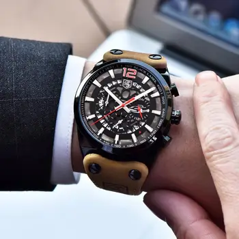 Naujas top brand prabanga rankiniai laikrodžiai BENYAR vyrai laikrodžiai mada sporto laikrodis vyrams karinės vandeniui chronograph Relogio Masculino