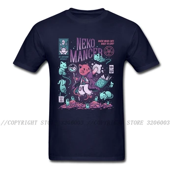 Nekomancer T-shirt Negyvų Kačių Atgal Į Gyvenimą Marškinėliai Vyrams Laišką Marškinėlius Anime Spausdinti Tees Mens Medvilnės Drabužius Japonija Juoda Viršūnes Kawaii