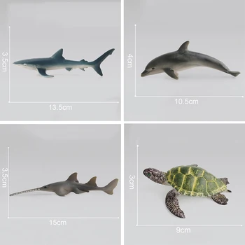 4pcs/Daug Imituoti Vandenyno Gyvenimo Modelį, Žaislai Sea Life Veiksmų Skaičius, Banginių, Delfinų, Vėžlių, Krabų Statulėlės Modelius, Žaislus, Dovana, Namų Dekoro