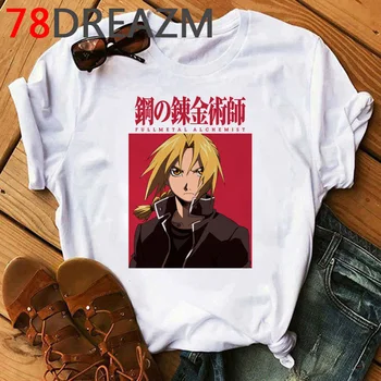 Fullmetal Alchemist T-shirt Vyrai Harajuku Juokingas Anime Marškinėliai 2020 90s Kawaii Japonų Animacinių filmų Hip-Hop Grafinis Viršūnes Tees Vyras