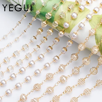 YEGUI C119,papuošalai, aksesuarai,pasidaryk pats grandinės,18k auksu,yra 0,3 mikronų,cirkonis perlas