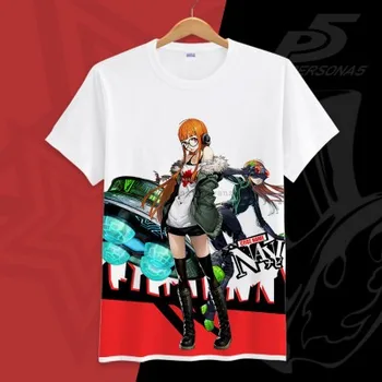 Persona 5 T-Marškinėliai trumpomis Rankovėmis P5 Anne Takamaki T shirts Cosplay Futaba Sakura Ryuji Sakamoto Marškinėlius Anime Viršūnes Tees