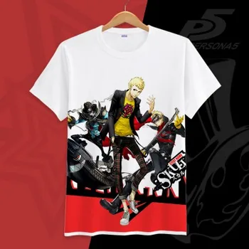 Persona 5 T-Marškinėliai trumpomis Rankovėmis P5 Anne Takamaki T shirts Cosplay Futaba Sakura Ryuji Sakamoto Marškinėlius Anime Viršūnes Tees