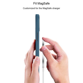 Prabanga ForMagSafe Magnetinio natūralios Odos Atveju Telefono Viršelis Skirtas Apple iPhone 12 12pro 12mini 12promax Verslo 12 pro max shell