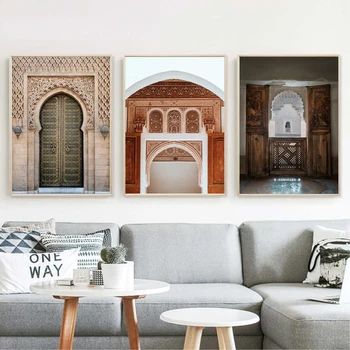 Portalas Durys, Sienos Menas Drobė Marokas Plakatas Ir Spausdinimo Tapybos Skandinaviško Stiliaus Apdaila Nuotrauką Kambarį Dekoro Namai