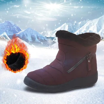 2020New Žiemos Batai Moterims Sniego Boot 2020 Užtrauktukas Ponios Šiltu Dirbtiniais Kailiais Batai Moteris Pliušinis Moterų Mados Komfortą Butas Batai