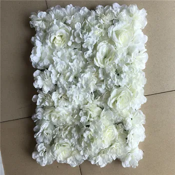 40x60CM Baltos spalvos Šilko Rožė Gėlių Sienos Dirbtinių Gėlių, Vestuvių Papuošimas, Gėlių Sienos Romantiška Vestuvių Namų Dekoro Fonas
