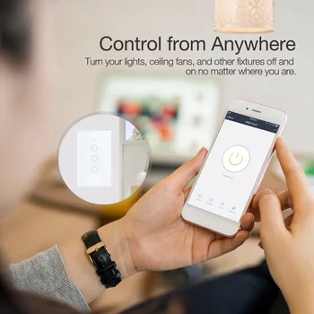1/2/3 Band Wireless Touch Pereiti Sieną Šviesos Belaidžio Smart Home Perjunkite WI-fi PROGRAMĄ Remote Touch Contorl Jungiklius, Alexa/Echo