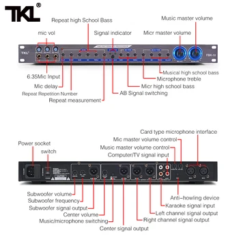 TKL FBK-10 Skaitmeninių Efektų Procesorius, Profesionalus Garso Valdikliu Sistemos Įranga, Visiškai Matomas Poveikis Karaoke