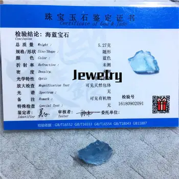 FFGEMS Natūralus Akvamarinas Žalio akmens sertifikatą Mėlynas safyras paprastas sidabro auskarai Bauda Papuošalai Moterims, Vestuves Dovana