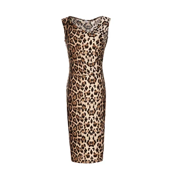 MIOFAR Vasaros Moterų Mados Suknelės Leopard Plonas Buvo Plonas Paketo Klubo Suknelė be Rankovių su V-kaklo Seksuali Mini Suknelė Vestido Curto