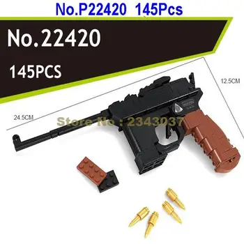 Ausini m1898 145pcs karinės serijos pistoletas pistoletas ginklas, ginklai 1:1 pastato blokas Žaislas