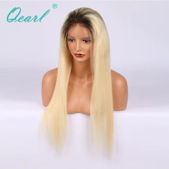 Visą Nėriniai Perukas Žmogaus Plaukų Perukai Moterims Ombre 1b/613 Blond Tiesiai Prieš Nupeštos Gamtos Valsčiaus Remy Plaukų 130% 150% Qearl