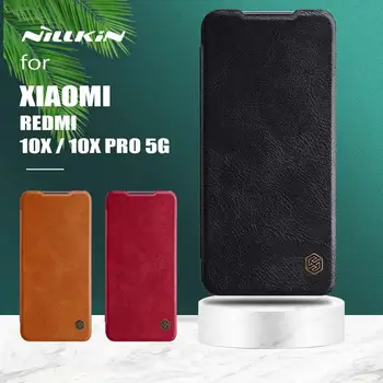 Už Xiaomi Redmi 10X Pro 5G Atveju Nillkin Čin Apversti Odinis dėklas Prabangus Minkštas įmonės Telefono Galinio Dangtelio Xiaomi Redmi 10X Pro 5G