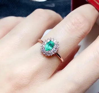 KJJEAXCMY boutique papuošalus 925 sterlingas sidabro inkrustacijos gamtos smaragdas moterų žiedas paramos aptikimo gražus